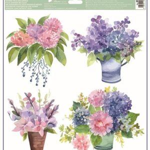 Autocolant geam-flori delicate -1